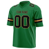 Custom Grass Green Black Solid Colour Football Jersey