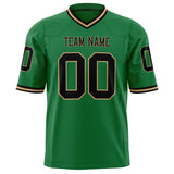 Custom Grass Green Black Solid Colour Football Jersey