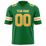 Custom Grass Green Gold Solid Colour Football Jersey