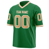 Custom Grass Green Old Gold Solid Colour Football Jersey