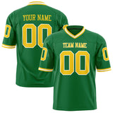 Custom Grass Green Gold Solid Colour Football Jersey