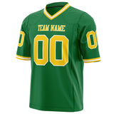 Custom Grass Green Gold Solid Colour Football Jersey