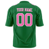 Custom Grass Green Pink Solid Colour Football Jersey