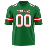 Custom Grass Green White Solid Colour Football Jersey