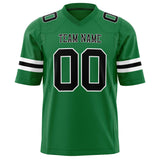 Custom Grass Green Black Solid Colour Football Jersey