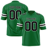 Custom Grass Green Black Solid Colour Football Jersey