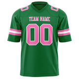 Custom Grass Green Pink Solid Colour Football Jersey