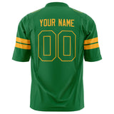 Custom Grass Green Gold Solid Colour Football Jersey