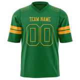 Custom Grass Green Gold Solid Colour Football Jersey