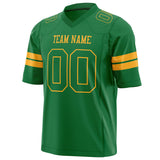 Custom Grass Green Gold Solid Colour Football Jersey