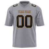 Custom Gray Black Solid Colour Football Jersey