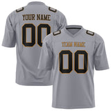 Custom Gray Black Solid Colour Football Jersey