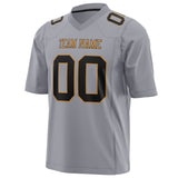 Custom Gray Black Solid Colour Football Jersey