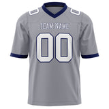 Custom Gray White Solid Colour Football Jersey