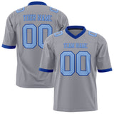 Custom Gray Light Blue Solid Colour Football Jersey