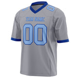 Custom Gray Light Blue Solid Colour Football Jersey