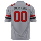 Custom Gray Red Solid Colour Football Jersey