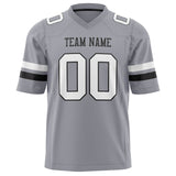 Custom Gray White Solid Colour Football Jersey