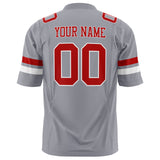 Custom Gray Red Solid Colour Football Jersey