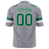 Custom Gray Kelly Green Solid Colour Football Jersey