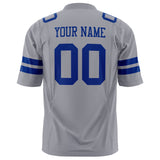 Custom Gray Royal Solid Colour Football Jersey