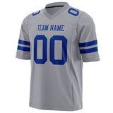 Custom Gray Royal Solid Colour Football Jersey