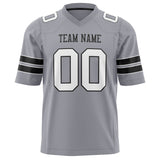 Custom Gray White Solid Colour Football Jersey