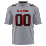 Custom Gray Black Solid Colour Football Jersey