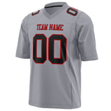 Custom Gray Black Solid Colour Football Jersey