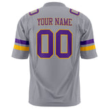 Custom Gray Purple Solid Colour Football Jersey