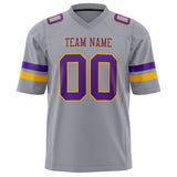 Custom Gray Purple Solid Colour Football Jersey