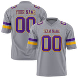 Custom Gray Purple Solid Colour Football Jersey