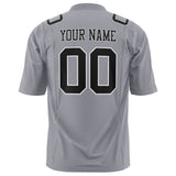 Custom Gray Black Solid Colour Football Jersey