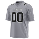 Custom Gray Black Solid Colour Football Jersey