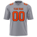 Custom Gray Red Solid Colour Football Jersey