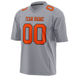 Custom Gray Red Solid Colour Football Jersey