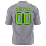 Custom Gray Neon Green Solid Colour Football Jersey