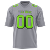 Custom Gray Neon Green Solid Colour Football Jersey