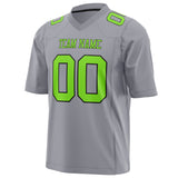 Custom Gray Neon Green Solid Colour Football Jersey