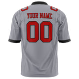 Custom Gray Red Solid Colour Football Jersey