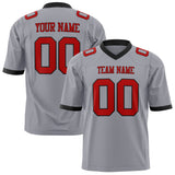 Custom Gray Red Solid Colour Football Jersey