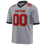 Custom Gray Red Solid Colour Football Jersey