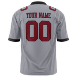 Custom Gray Maroon Solid Colour Football Jersey