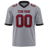 Custom Gray Maroon Solid Colour Football Jersey