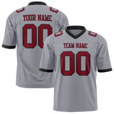 Custom Gray Maroon Solid Colour Football Jersey