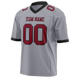 Custom Gray Maroon Solid Colour Football Jersey