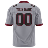 Custom Gray Black Solid Colour Football Jersey