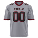 Custom Gray Black Solid Colour Football Jersey