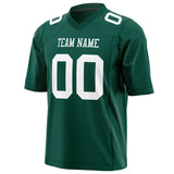 Custom Kelly Green White Solid Colour Football Jersey