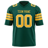 Custom Kelly Green Gold Solid Colour Football Jersey